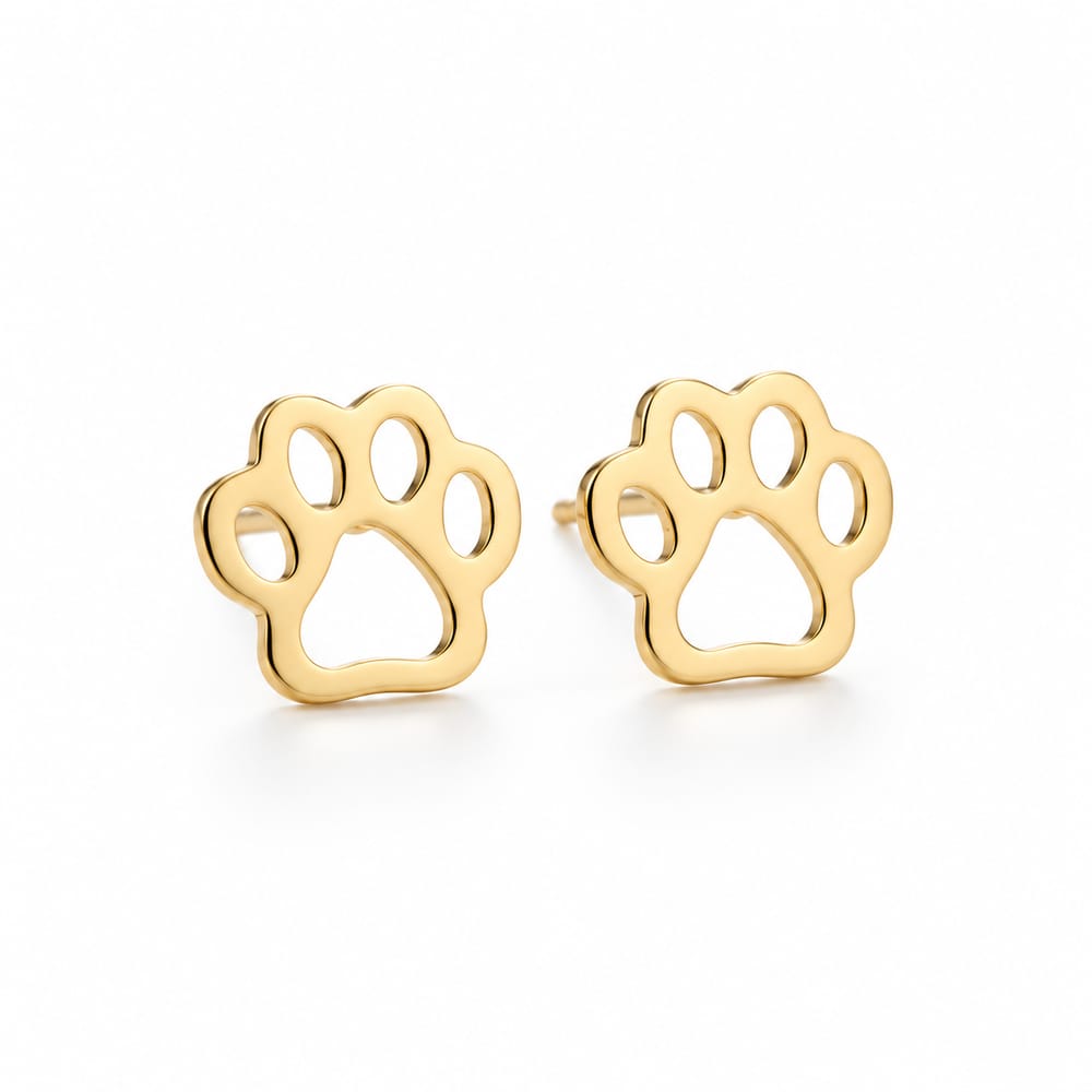 Minimalist Paw Print Stud Earrings