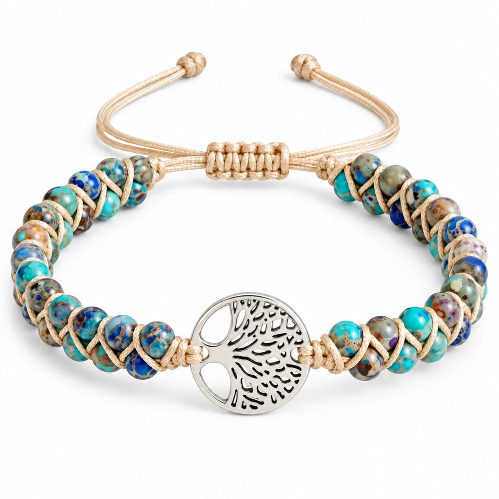 Tree of Life Turquoise Beaded Bracelet