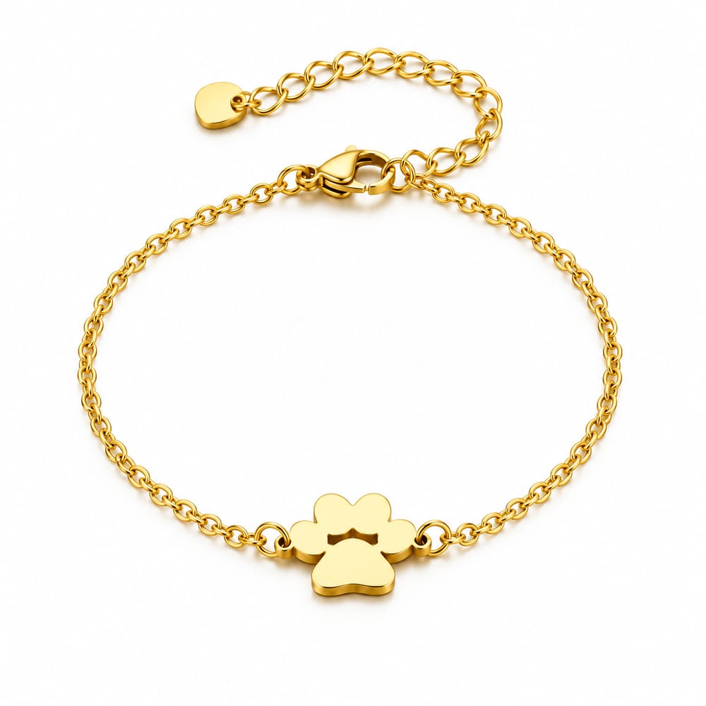 Minimalist Paw Charm Chain Bracelet