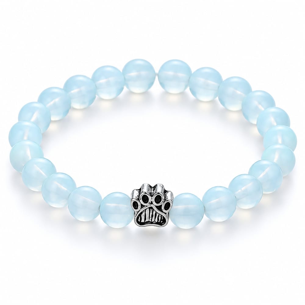 Opal-Style Paw Charm Beaded Bracelet